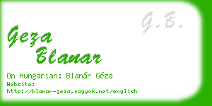 geza blanar business card