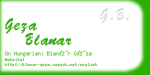 geza blanar business card